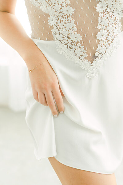 white lace and silk lingerie 