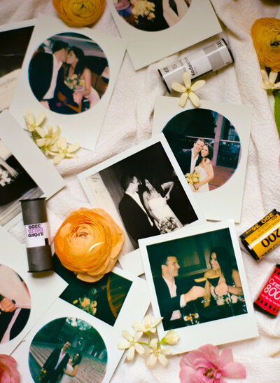 detail photo of elopement polaroids