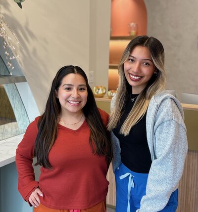 Vanessa poses for a casual headshot in Little Chompers pediatric dentistry, located in the historic Chicago neighborhood of Andersonville.