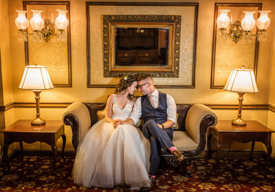 bride and groom share a moment at their NJ wedding