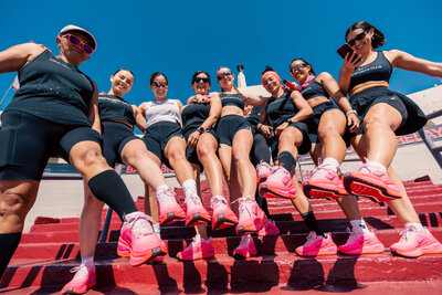 HER Sports Club members showing of their Nike training shoes 