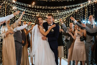 Brice and groom wedding exit