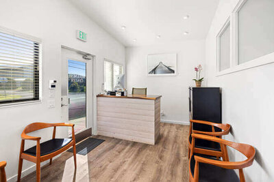 Bright and welcoming lobby at North Shore Wellness Center in Kilauea Kauai