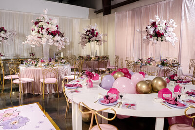 Girly birthday party table setting