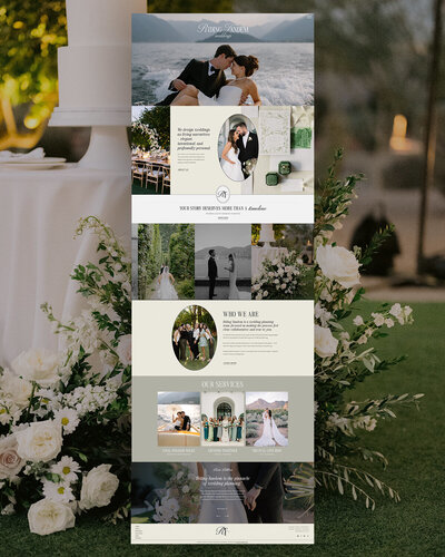 Photography website displayed on laptop, cozy aesthetic