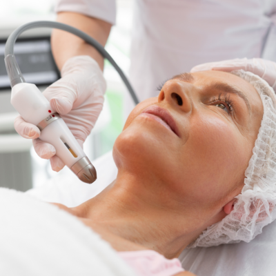 Image of woman about to get a cosmetic neck procedure