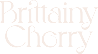 brittainy cherry wordmark logo in beige