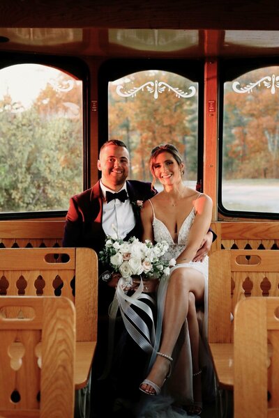 Castle in the Clouds - Bride and Groom Sitting for a Portrait