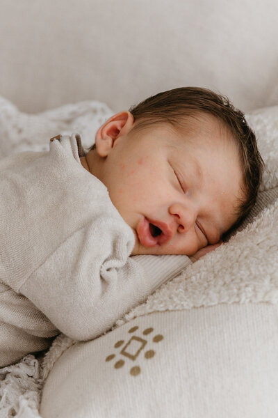 Newbornshoot in daglicht studio Tienen