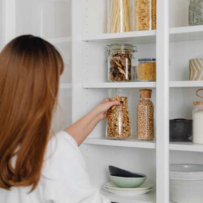 Selecting food from the pantry