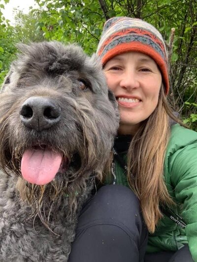 Molly Davis and her Bouvier Hagrid