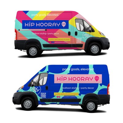 Van Wrap Design Sacramento Hip Hooray balloons