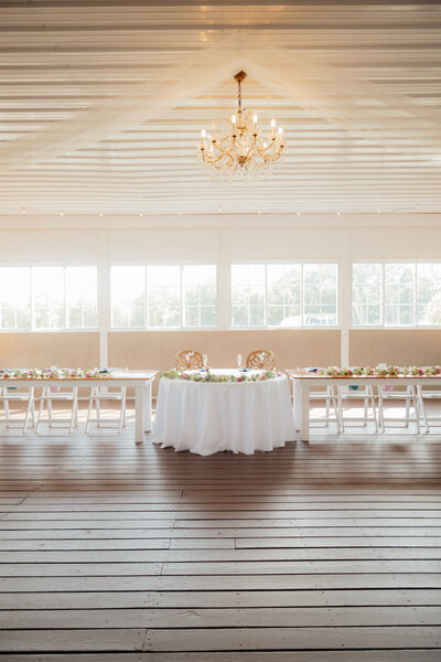 sweetheart table details layout at jerris wadsworth wedding barn in avon ny
