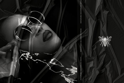 Custom logo for an edgy fashion boutique, featuring sharp lines and bold, dramatic imagery.