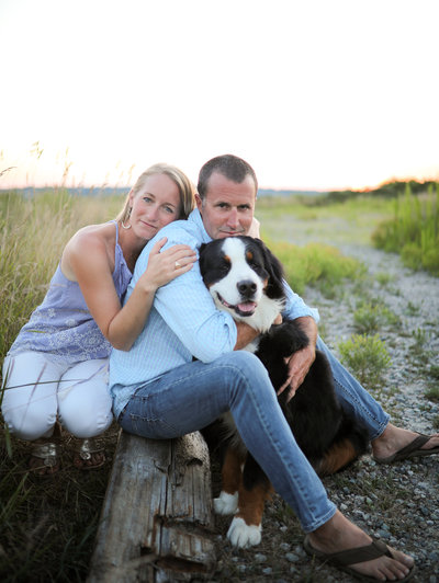Maria, husband Andrew, and dog Moose at their family photo session