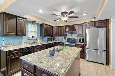 Updated kitchen with granite countertops in Oklahoma