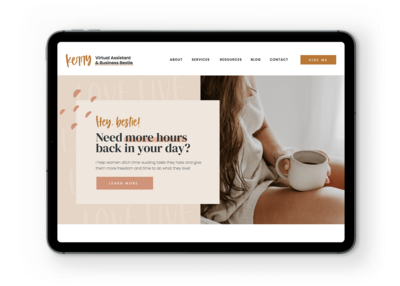 kerry showit website template for virtual assistants and social media managers