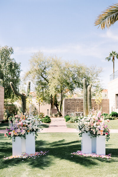 colorful wedding flowers at Arizona Biltmore florist