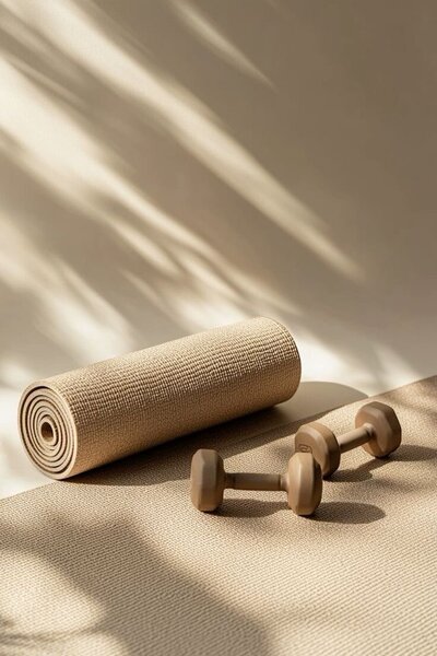 Yoga Mat and Weights 