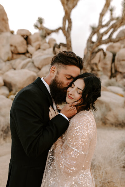 Newlyweds Kissing Wedding Portraits