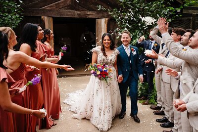 Confetti exit of the newly wed couple