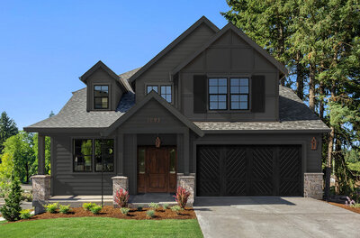 dark modern cottage exterior design