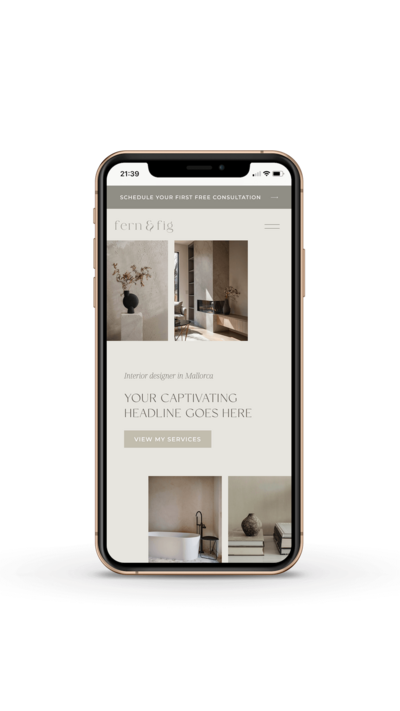 Earthy Showit template for interior designers