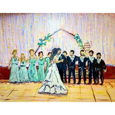 final product of a wedding painted live