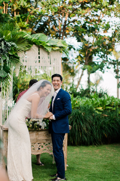 DREAMY INTIMATE WEDDING IN BALI, INDONESIA palm leaves