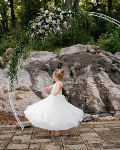 A bride dancing