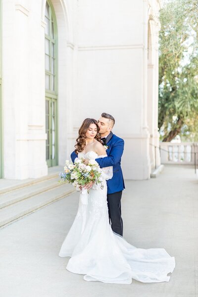 Bride and groom at The Ebell of Los Angeles.