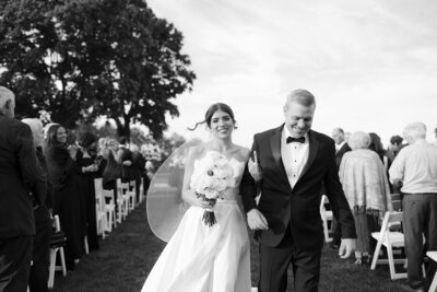 bride and groom after ceremony