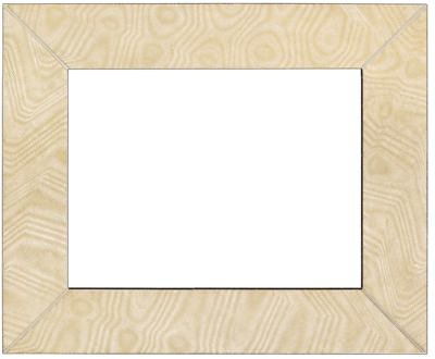 Light wood grain rectangular frame with empty black center on a dark background.