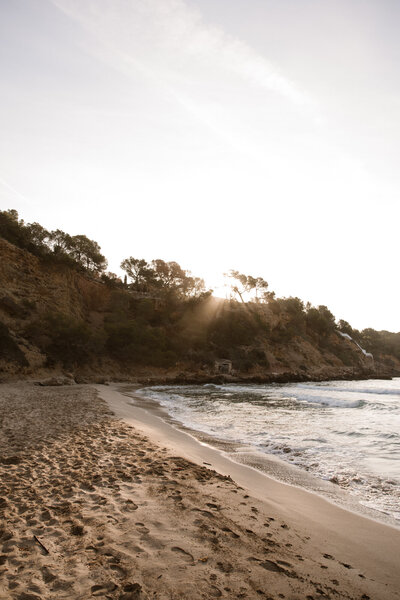 Sunrise on a beach on  Ibiza