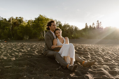 Silver Bay Black Sand Beach Elopement29