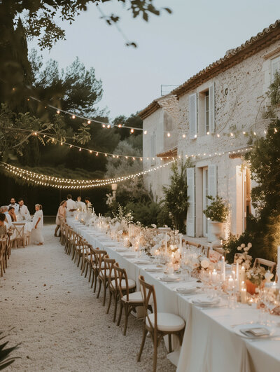 Romantic wedding venue reception