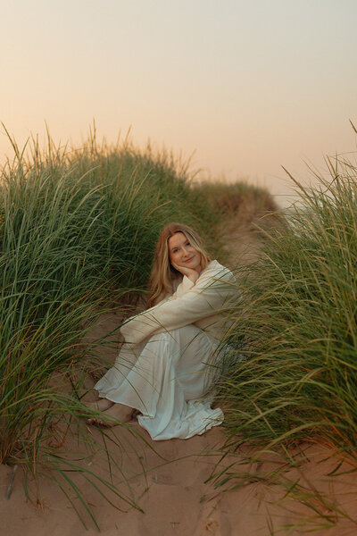 megan shaw on beach in prince edward island