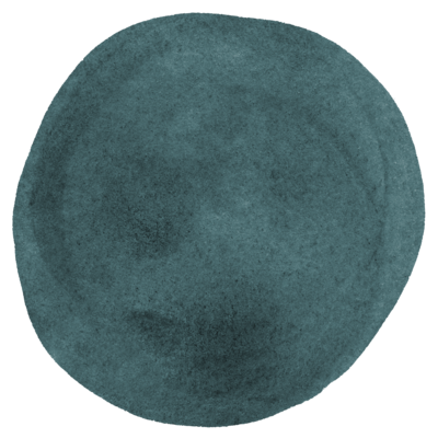 teal circle paint blob