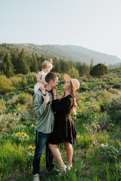 Idaho photographer Lizee Gardner posing with her family