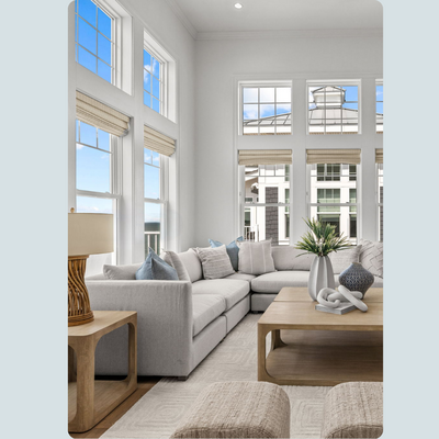 Luxury home staging living room setup
