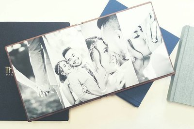 Example of a open wedding photo album