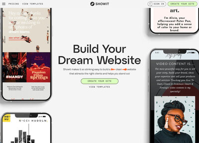 website platform and blogging, showit