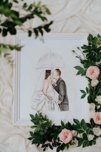 bridal-portrait-commission-couple-under-umbrella
