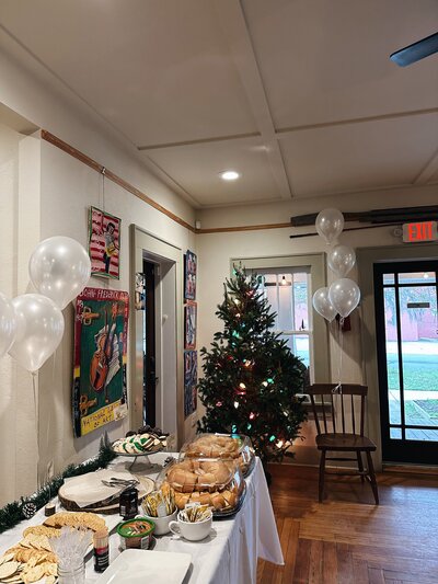 Baby shower decor at Hillcrest Coffee private event