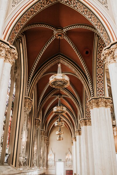 a stunning archway in a Catholic church