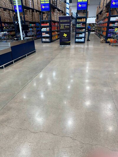 Completed concrete flooring solutions showcasing polished and durable floors for residential and commercial properties in DFW.