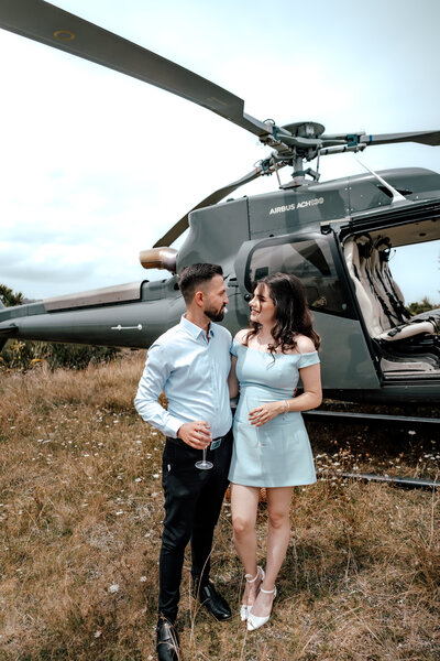 Summer helicopter proposal to Bethells Beach - Maryam & Francis