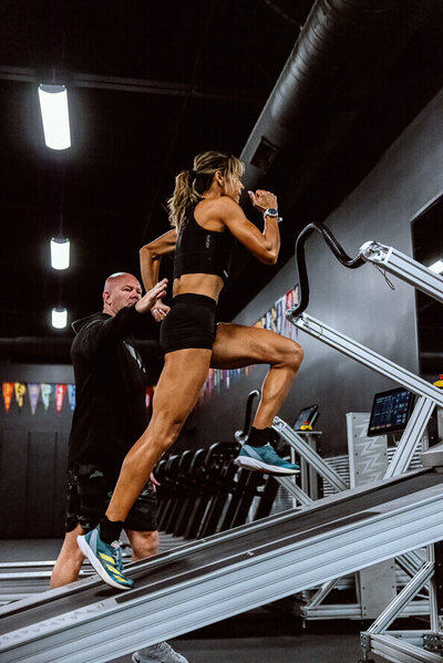 Pro runner Kaela Edwards runs on a ZTread at Kula Sports Performance.