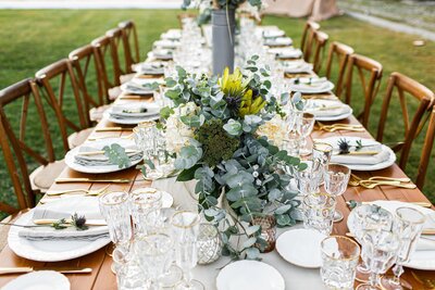 San Diego wedding  with blue tablescape