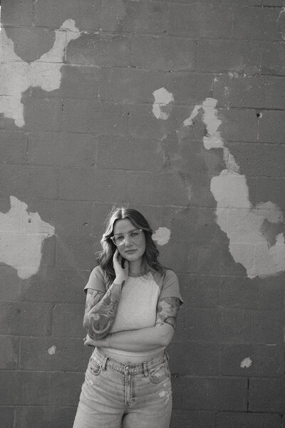 Editorial black and white bridal portrait shot it Pennsylvania